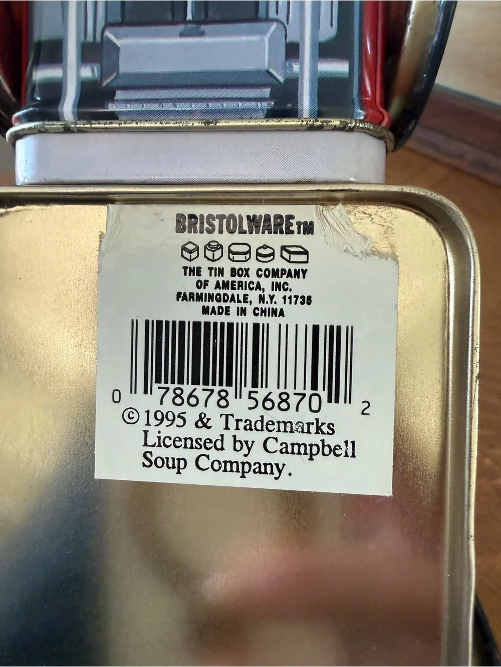 VTG Campbell’s Soup Company Delivery Truck Storage Tin w/ Two Compartments